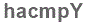 The text to enter in the texbox below is: hacmpY